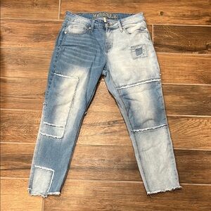 Two-Tone Patchwork Jeans